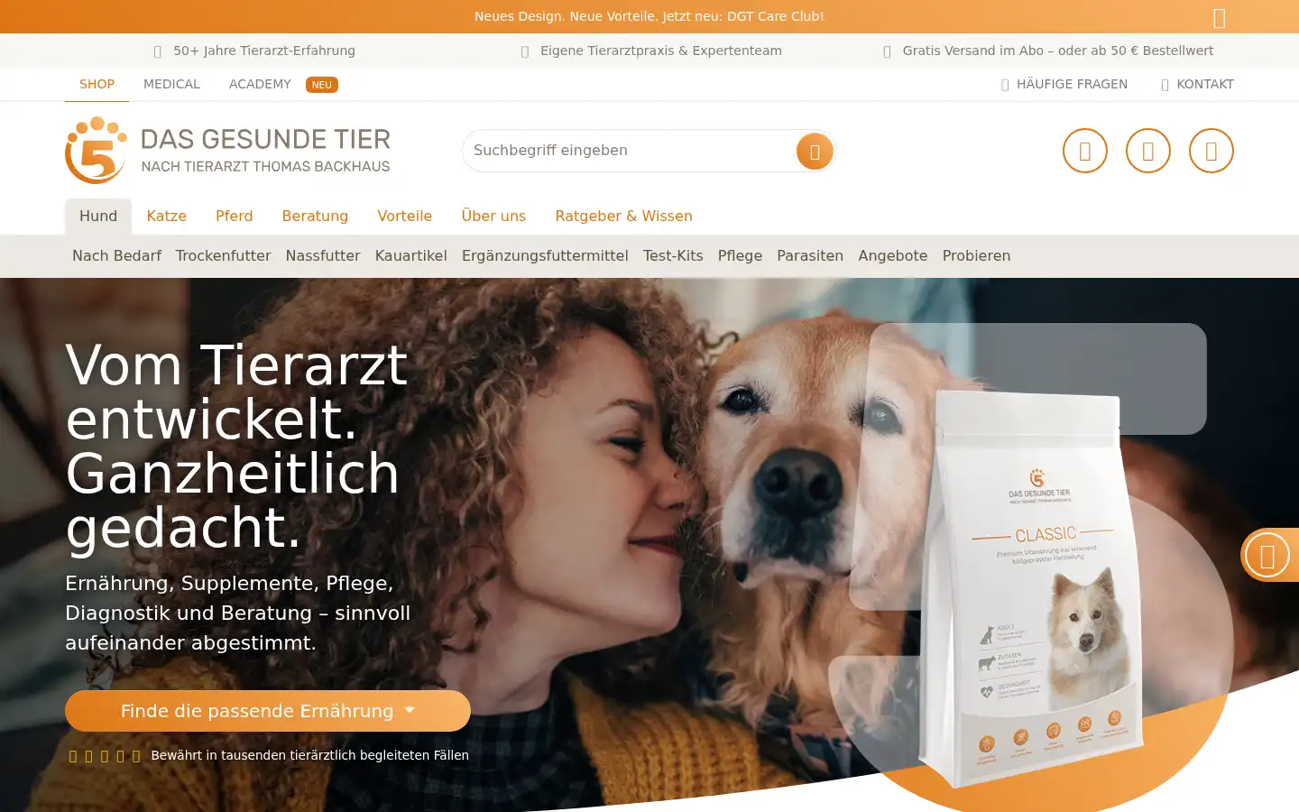 Screenshot of dasgesundetier.de