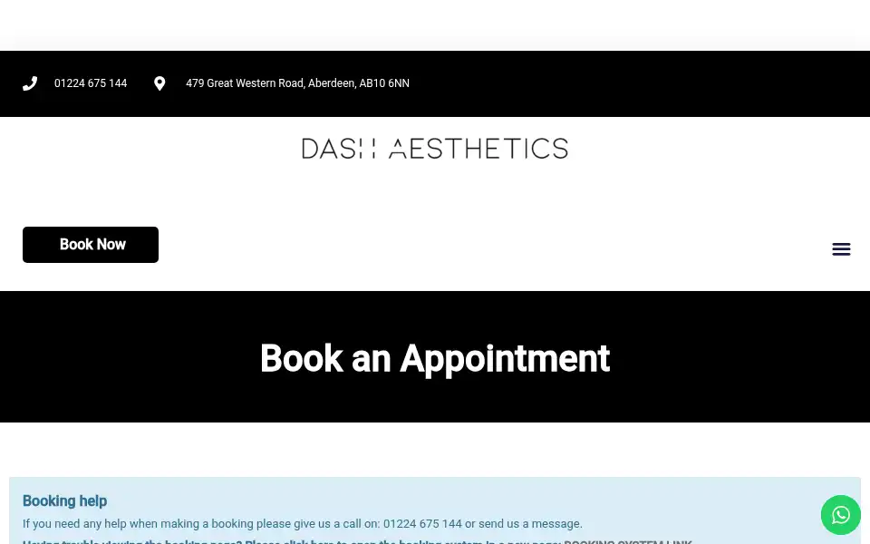Screenshot of dashaesthetics.co.uk
