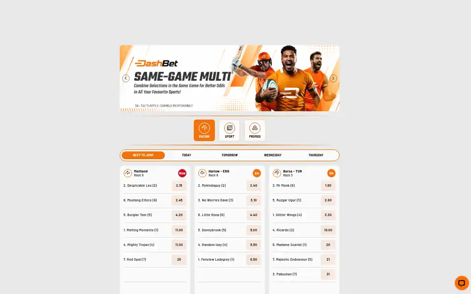 Screenshot of dashbet.com.au