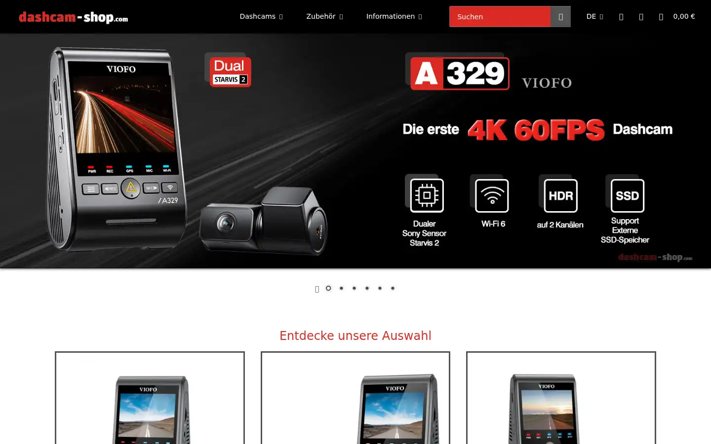 Screenshot of dashcam-shop.com