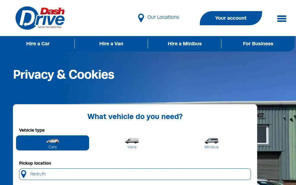Screenshot of dashdrive.co.uk