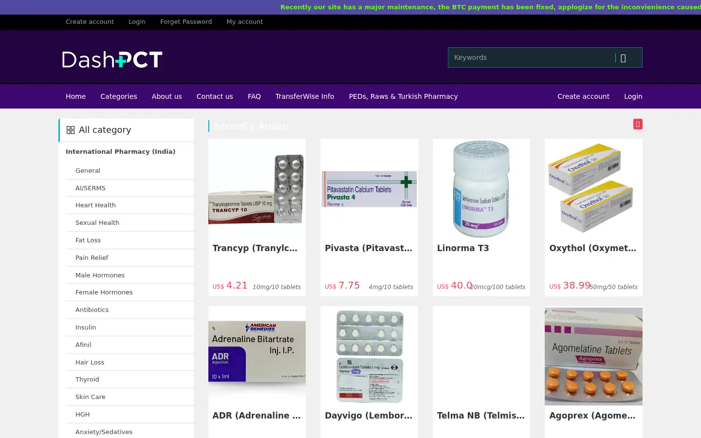 Screenshot of dashpct.com