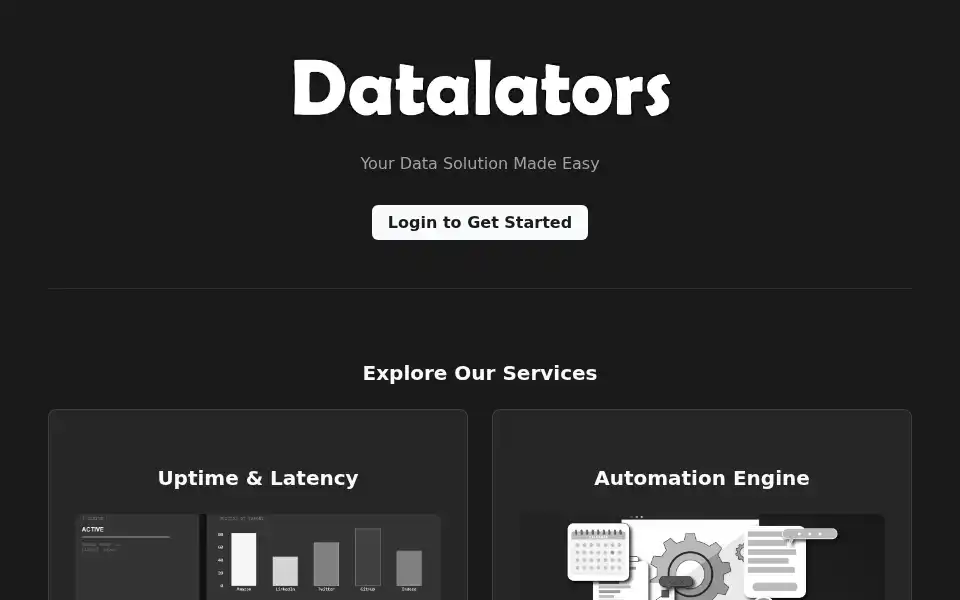 Screenshot of datalators.com