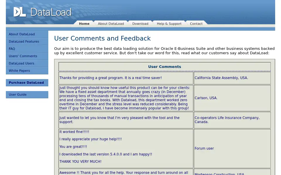 Screenshot of dataload.com