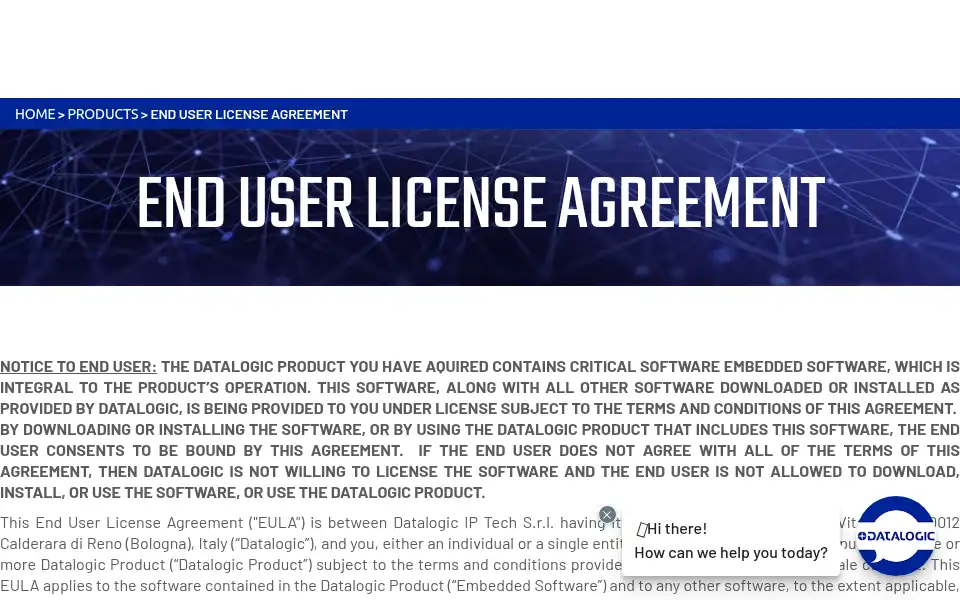 Screenshot of datalogic.com