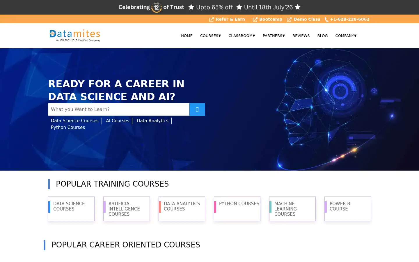 Screenshot of datamites.com