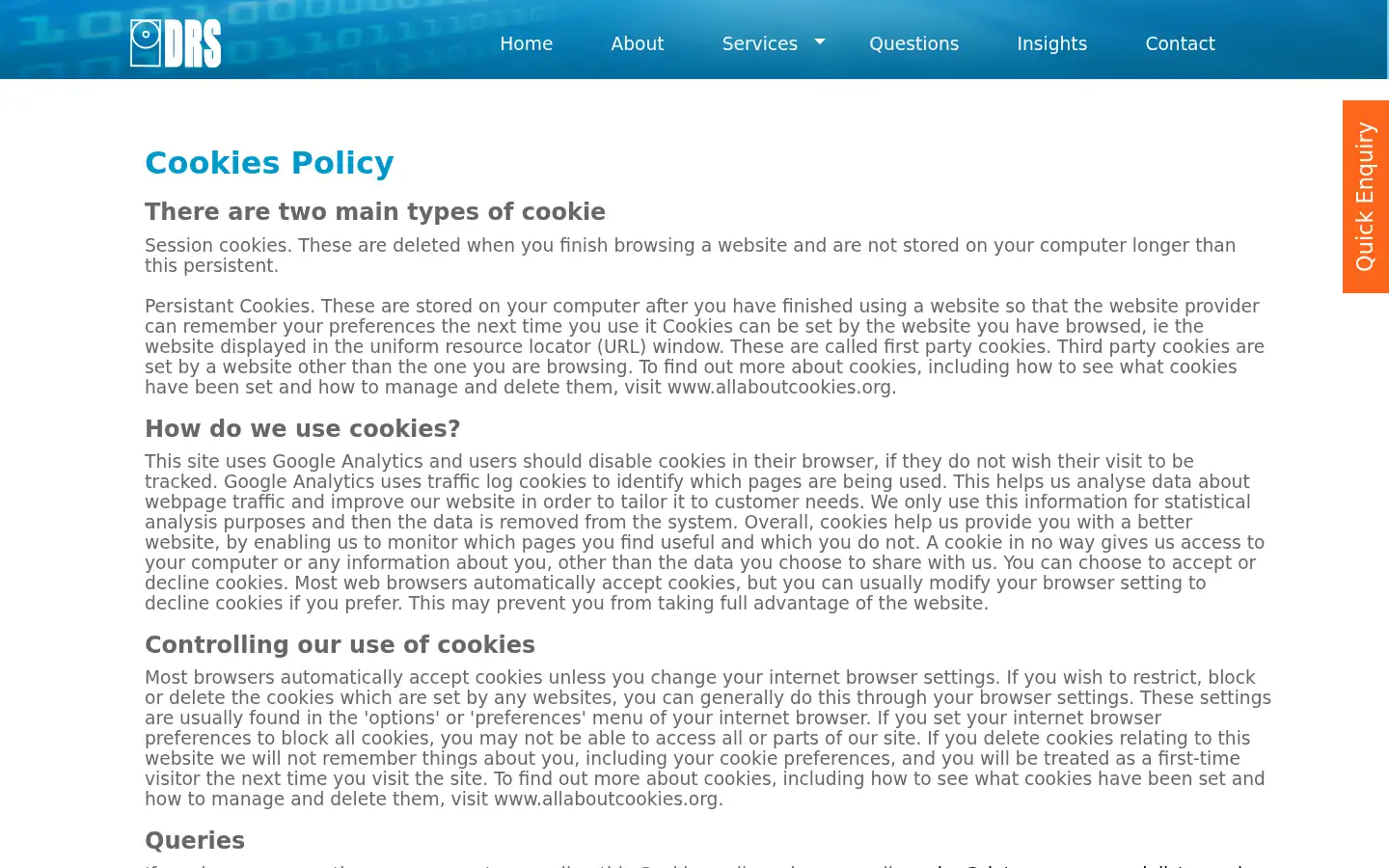 Screenshot of datarecoveryspecialists.co.uk