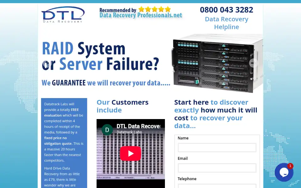 Screenshot of datatrack-labs.co.uk