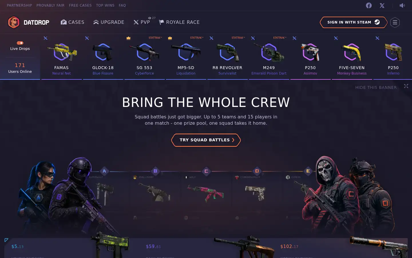 Screenshot of datdrop.com