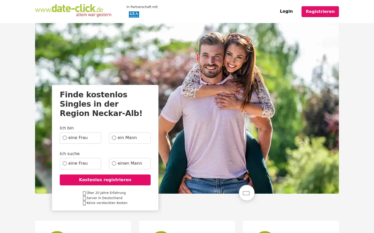 Screenshot of date-click.de
