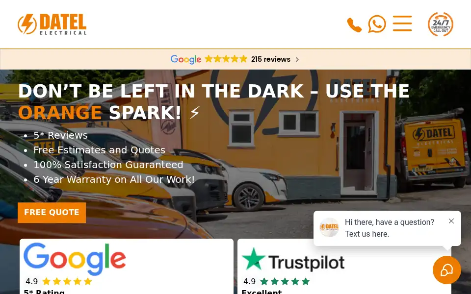 Screenshot of datelelectrical.co.uk