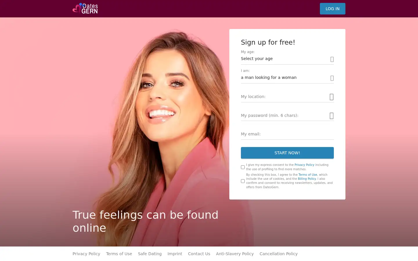 Screenshot of datesgern.com