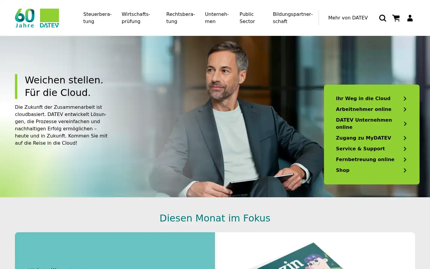 Screenshot of datev.de