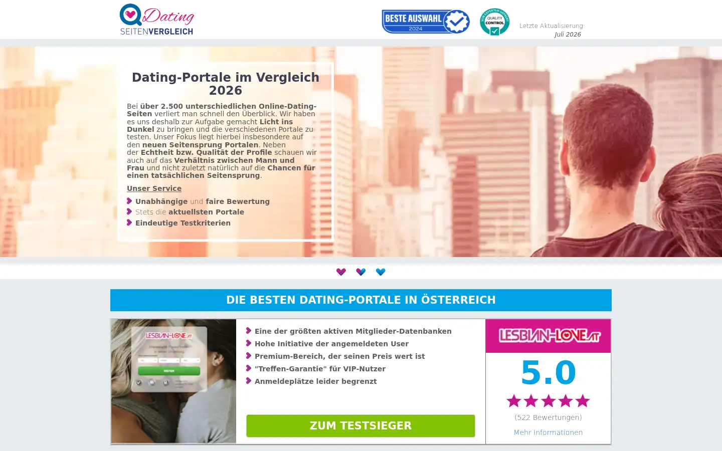 Screenshot of dating.seitenvergleich.at