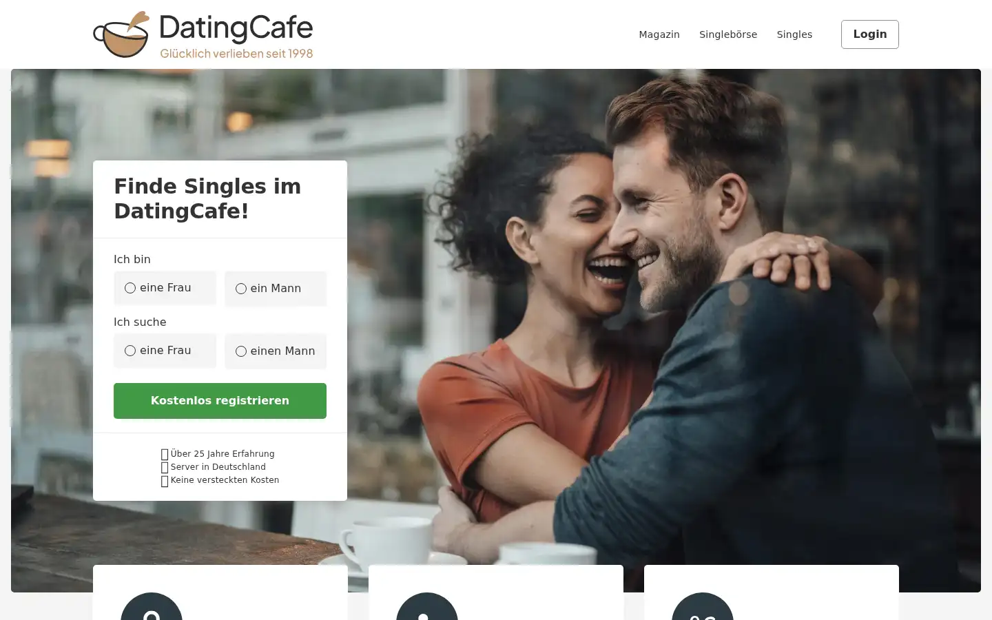 Screenshot of datingcafe.de