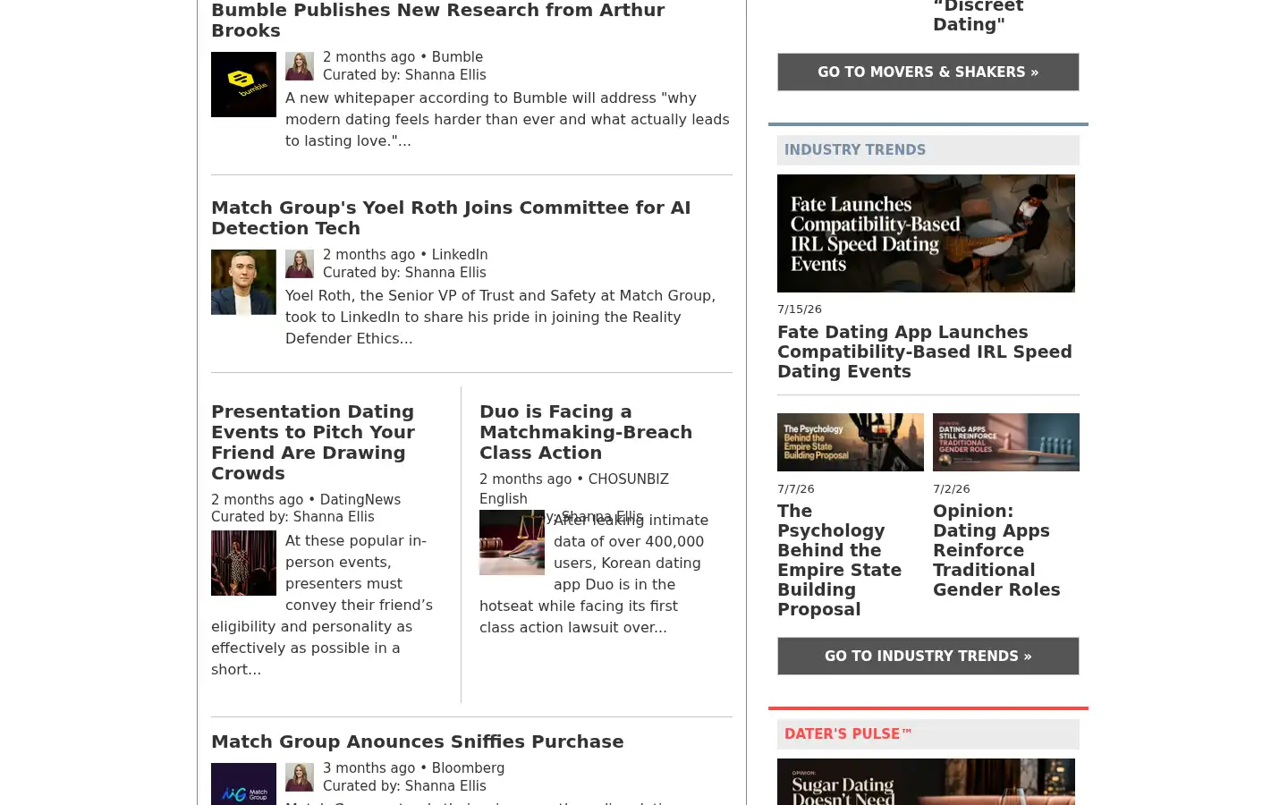 Screenshot of datingnews.com
