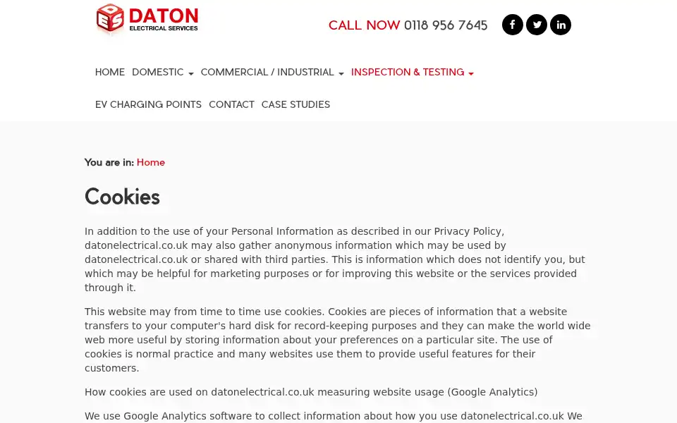Screenshot of datonelectrical.co.uk