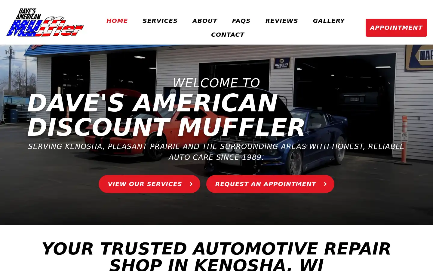 Screenshot of davesmufflerwi.com