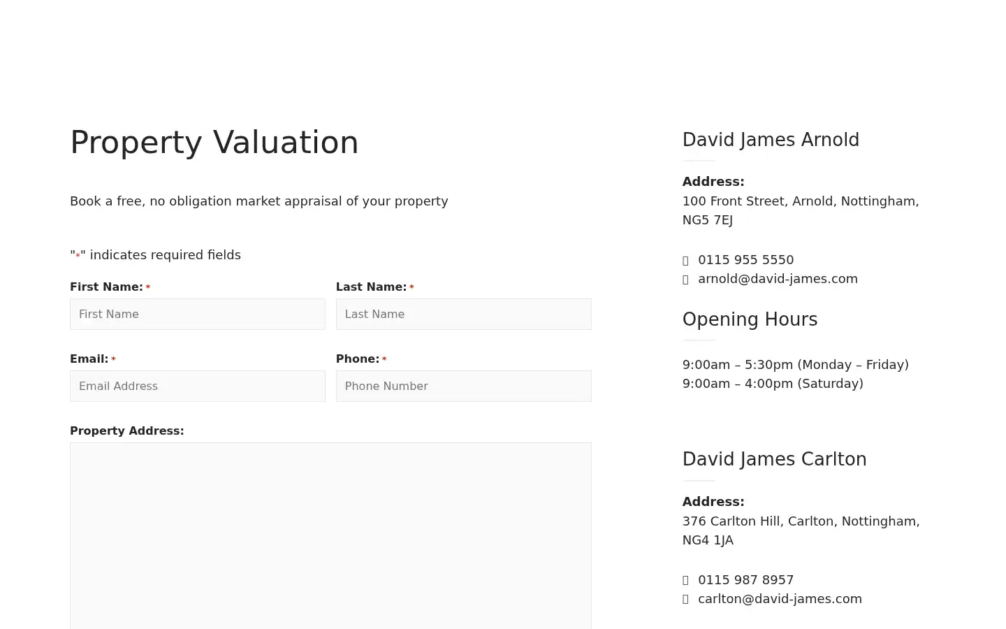 Screenshot of david-james.com