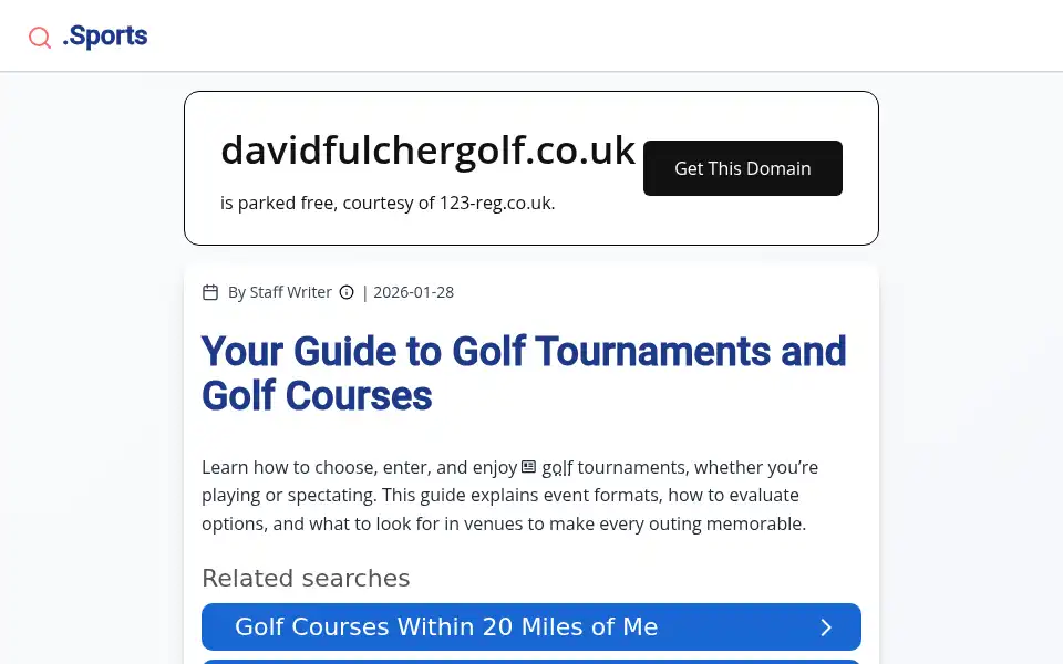 Screenshot of davidfulchergolf.co.uk