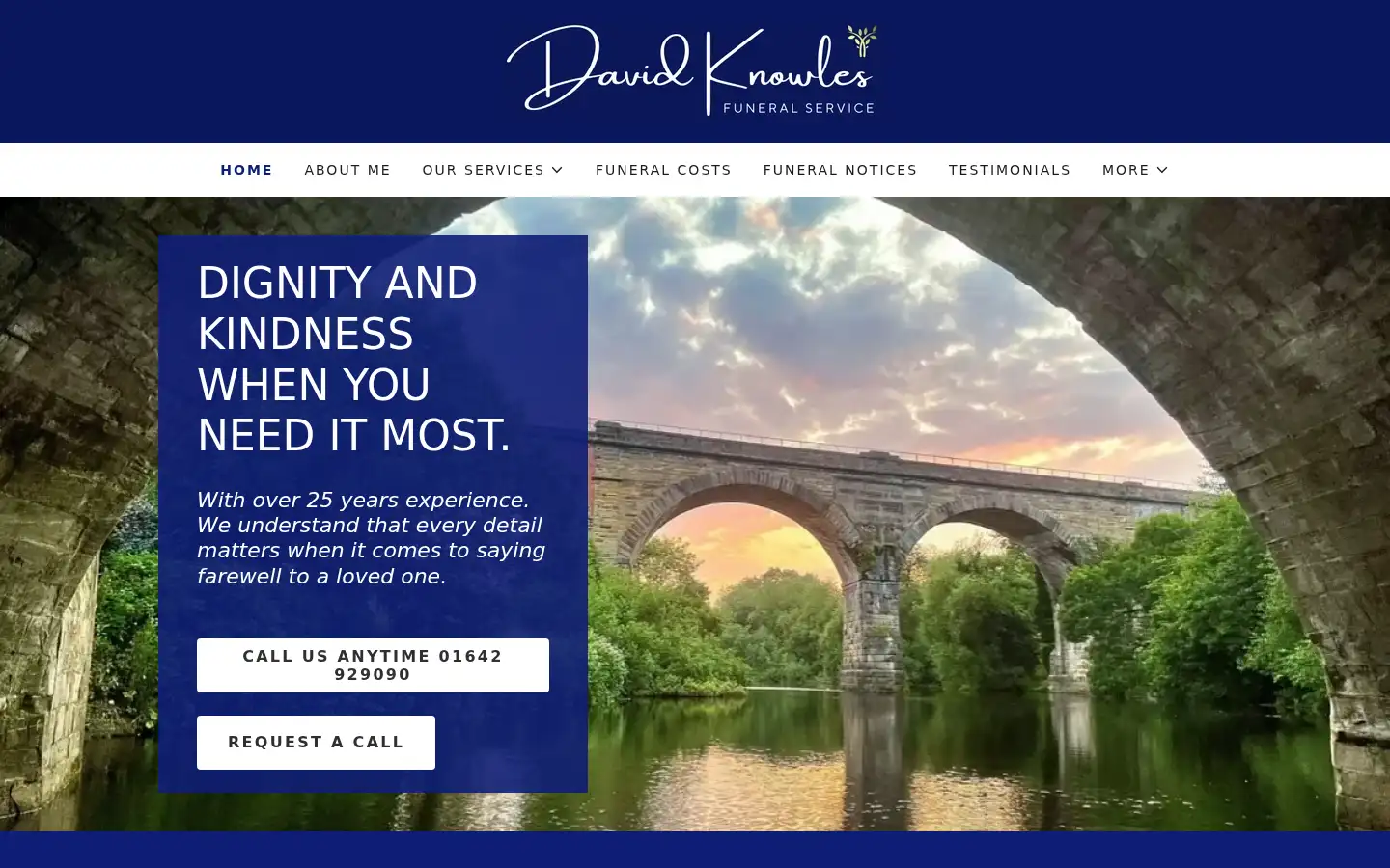 Screenshot of davidknowlesfuneralservice.co.uk