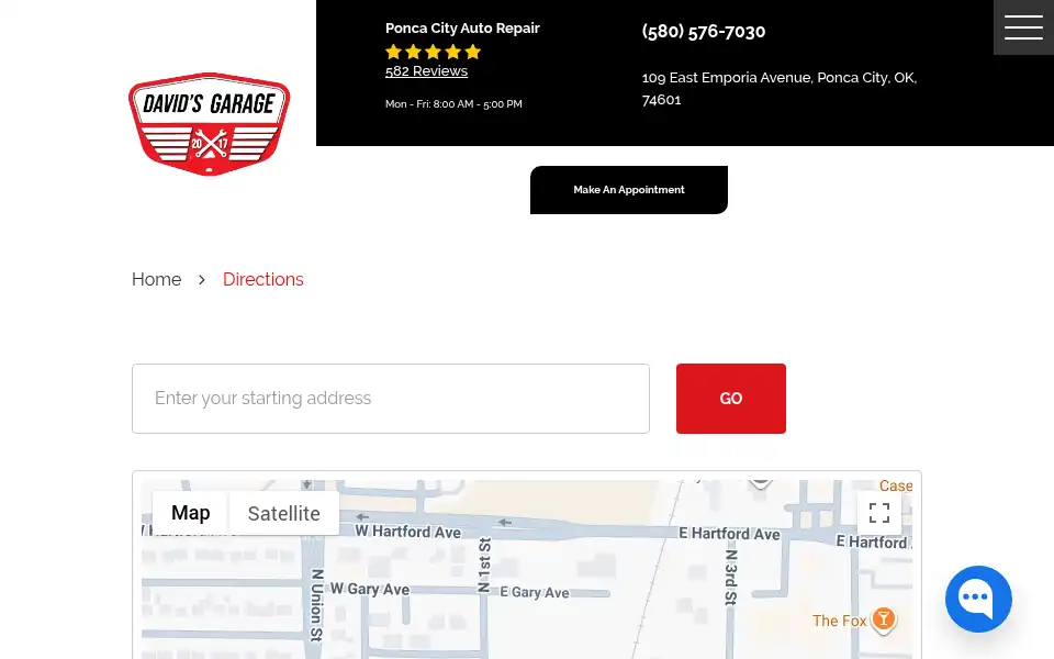 Screenshot of davidsgarageautomotive.com