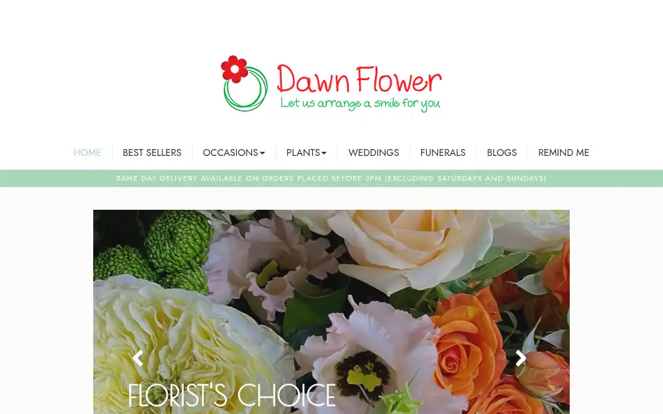Screenshot of dawnflower.co.uk
