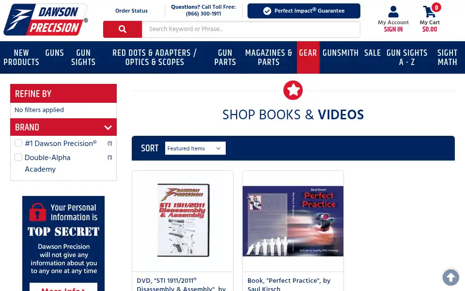 Screenshot of dawsonprecision.com