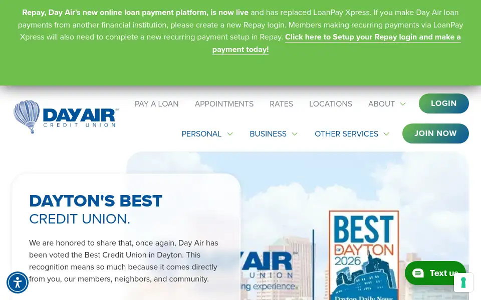 Screenshot of dayair.org