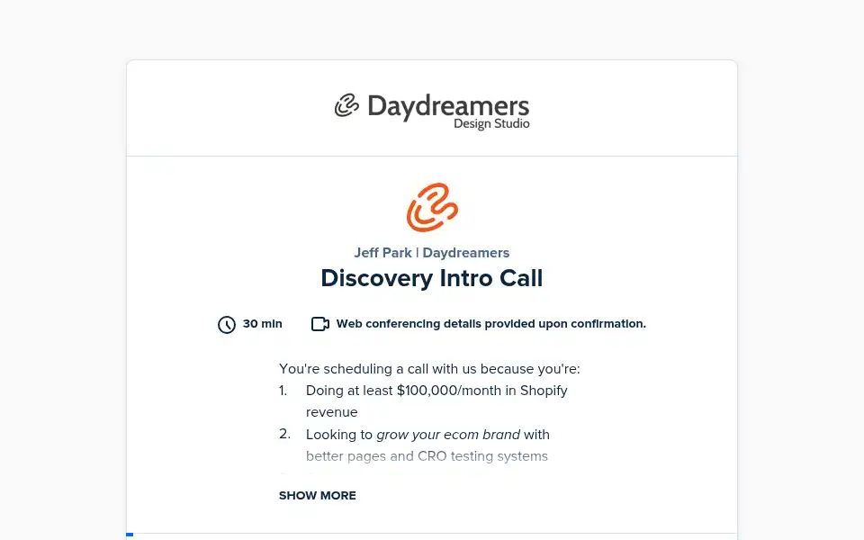 Screenshot of daydreamers.studio