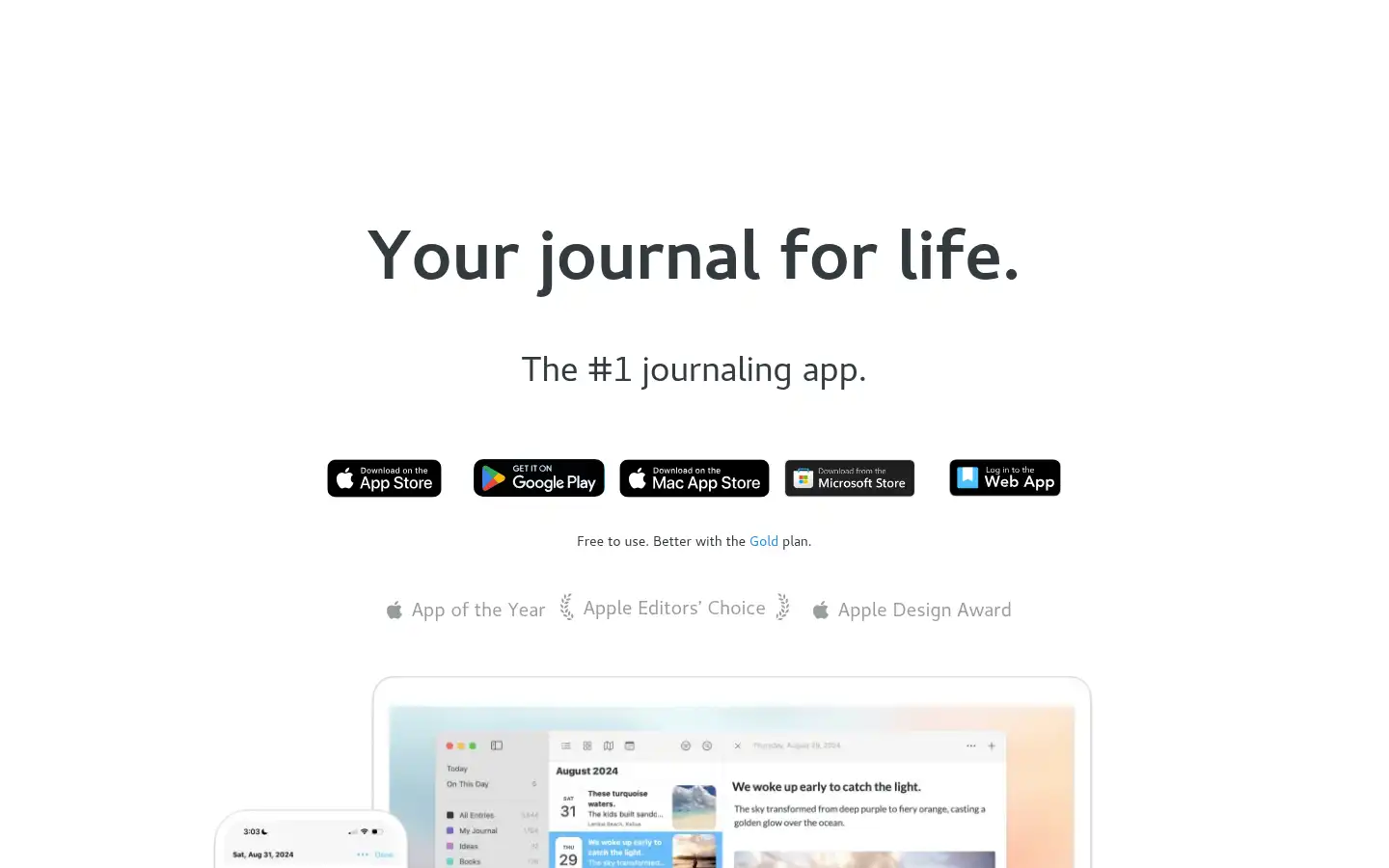 Screenshot of dayoneapp.com