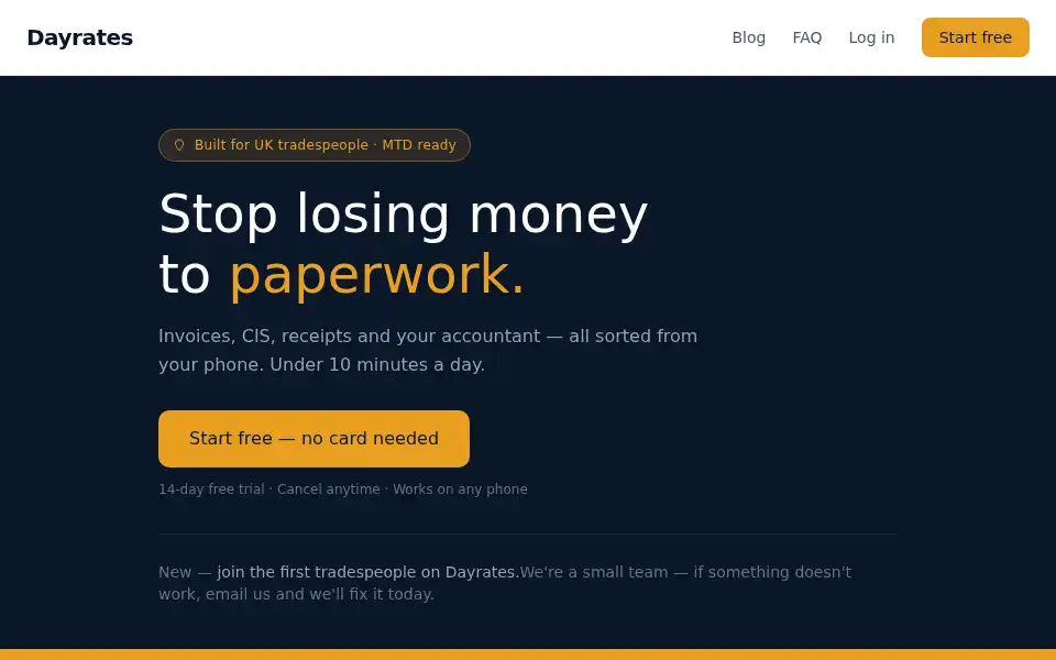 Screenshot of dayrates.online