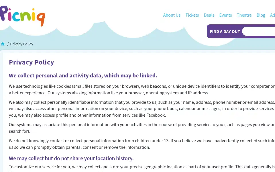 Screenshot of daysoutwithkids.co.uk