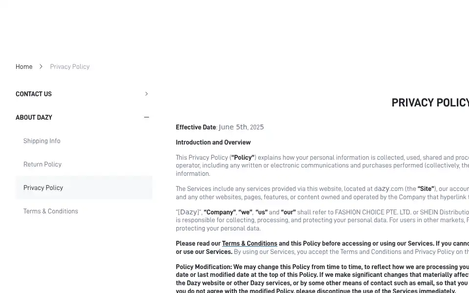 Screenshot of dazy.com