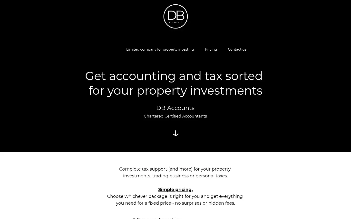 Screenshot of dbaccounts.co.uk