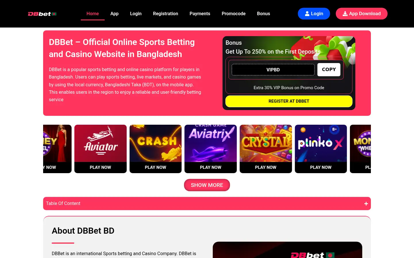 Screenshot of dbbetbd.com