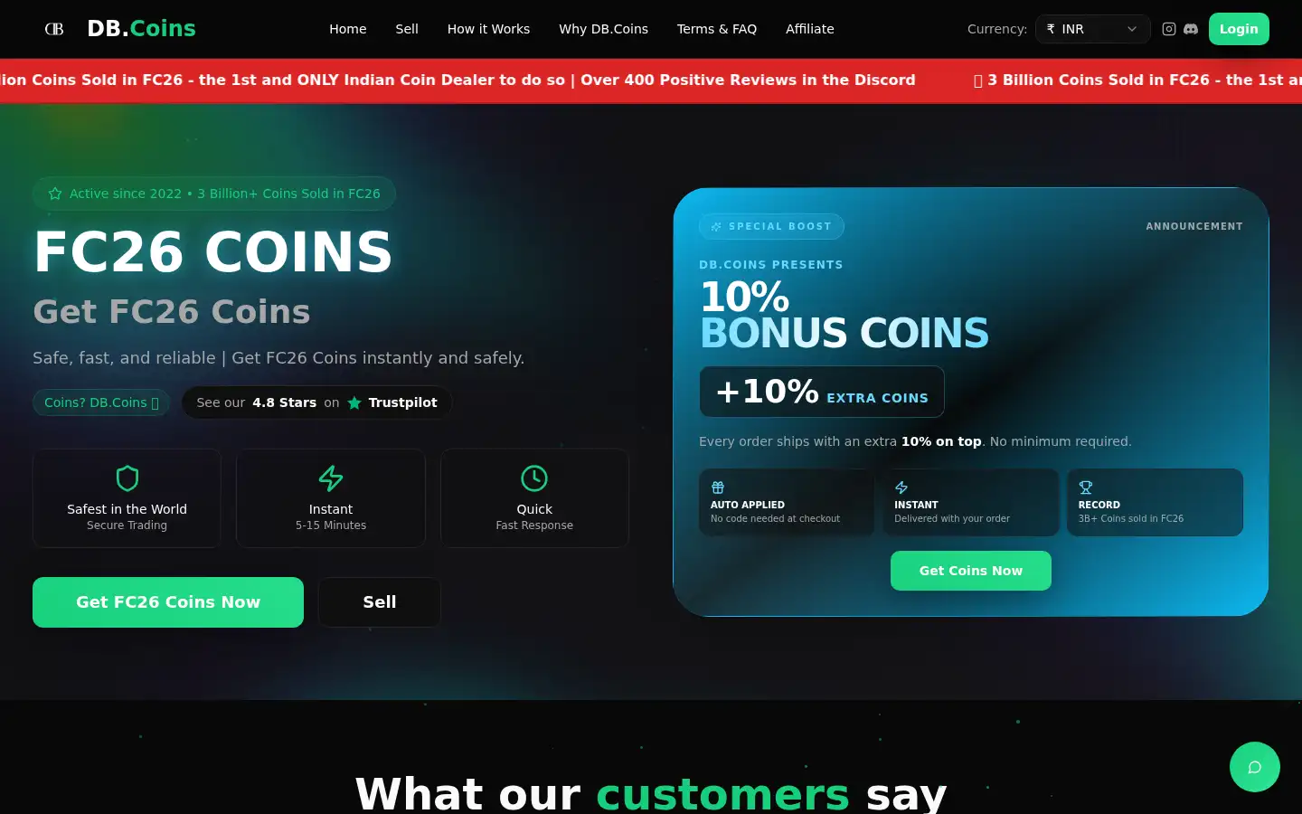 Screenshot of dbcoins.in