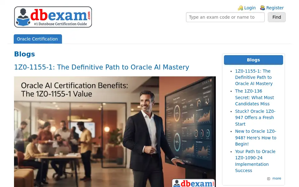 Screenshot of dbexam.com