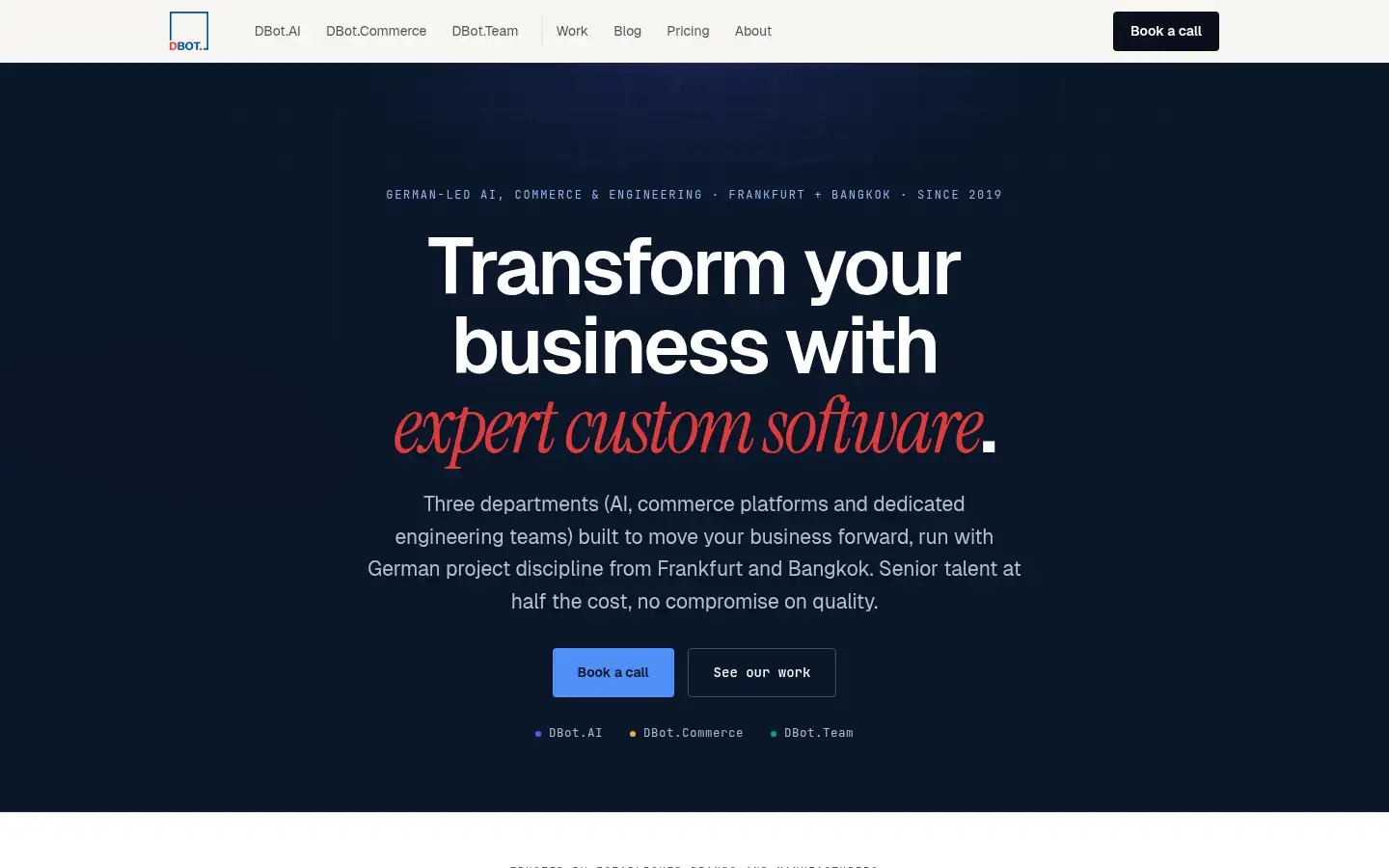 Screenshot of dbotsoftware.com