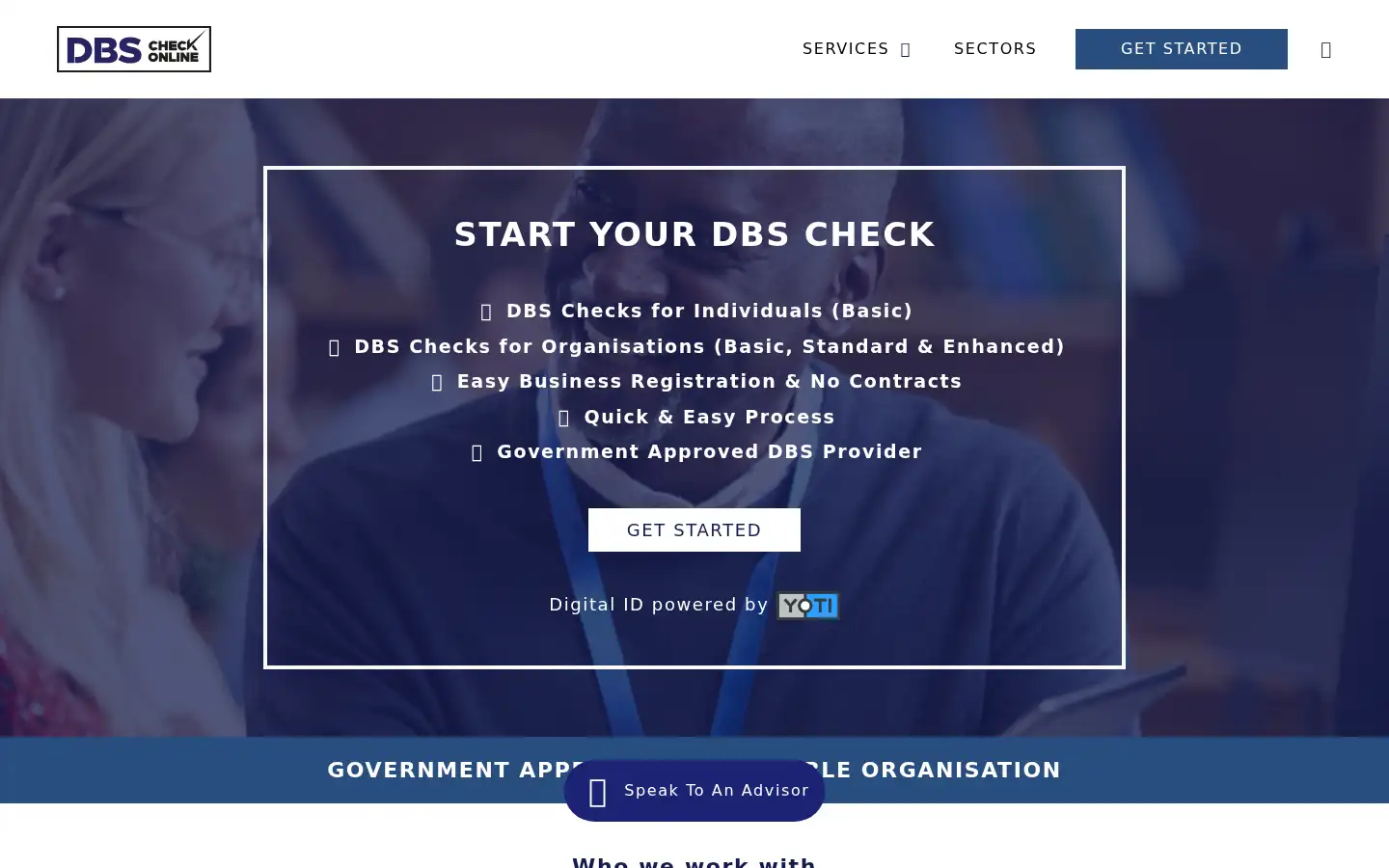 Screenshot of dbscheckonline.org.uk