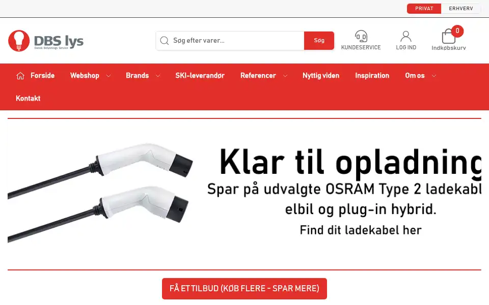Screenshot of dbslys.dk