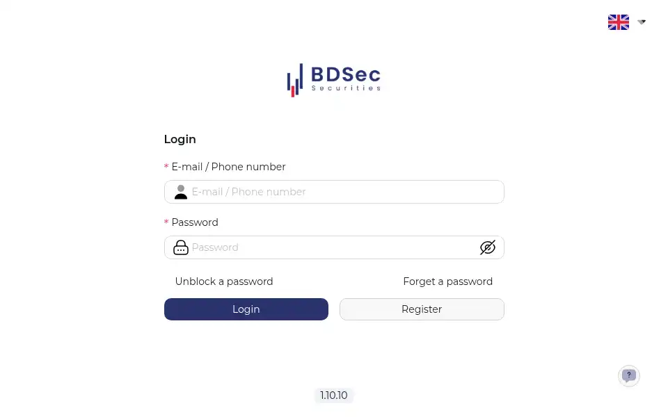 Screenshot of dbx.bdsec.mn