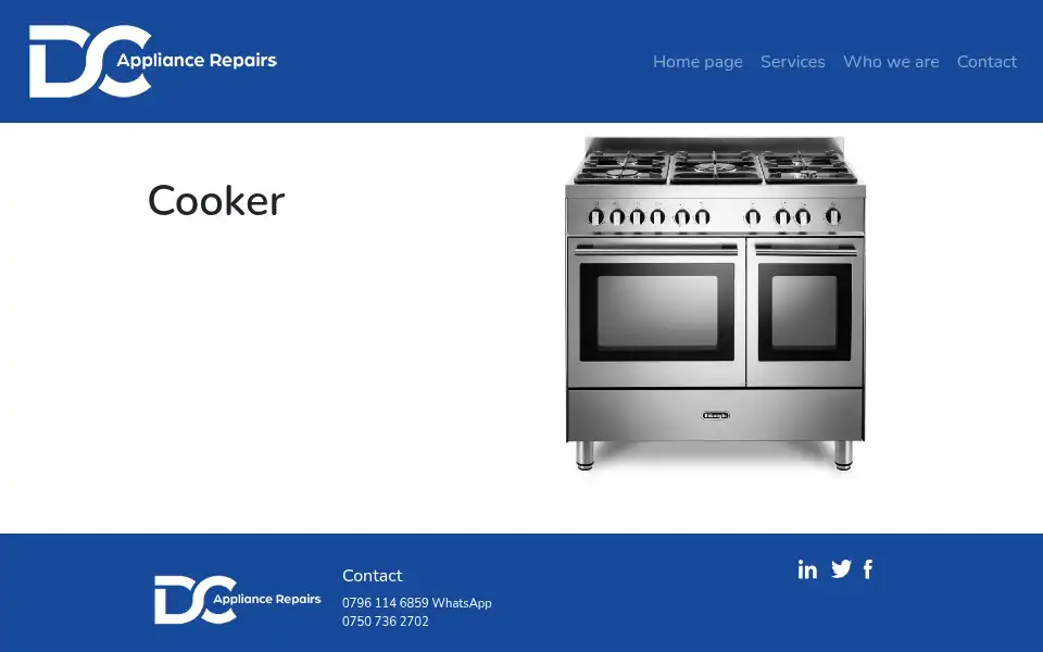 Screenshot of dcappliances.co.uk