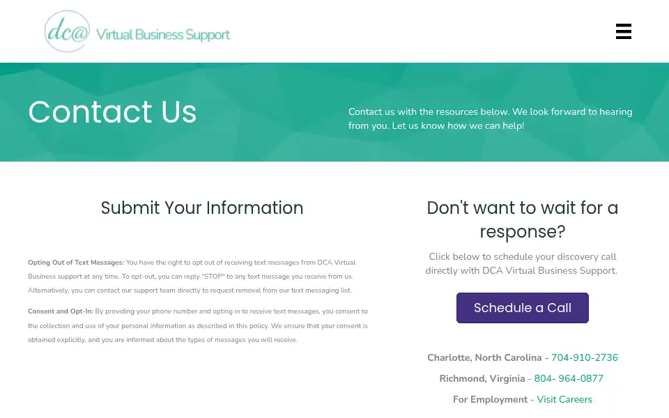 Screenshot of dcavirtual.com