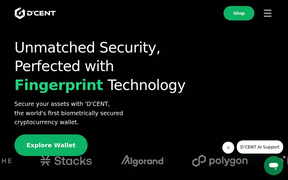 Screenshot of dcentwallet.com