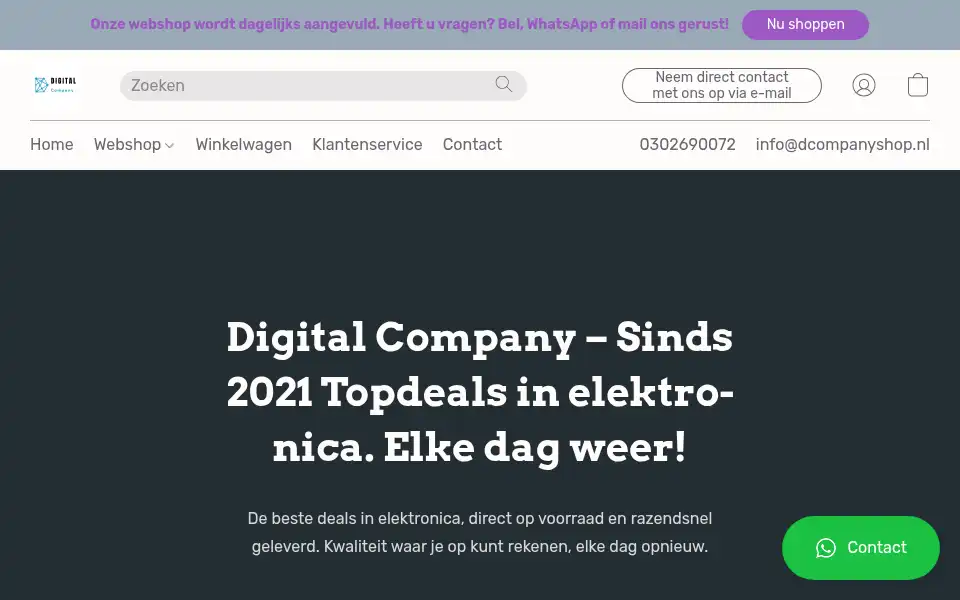 Screenshot of dcompanyshop.nl
