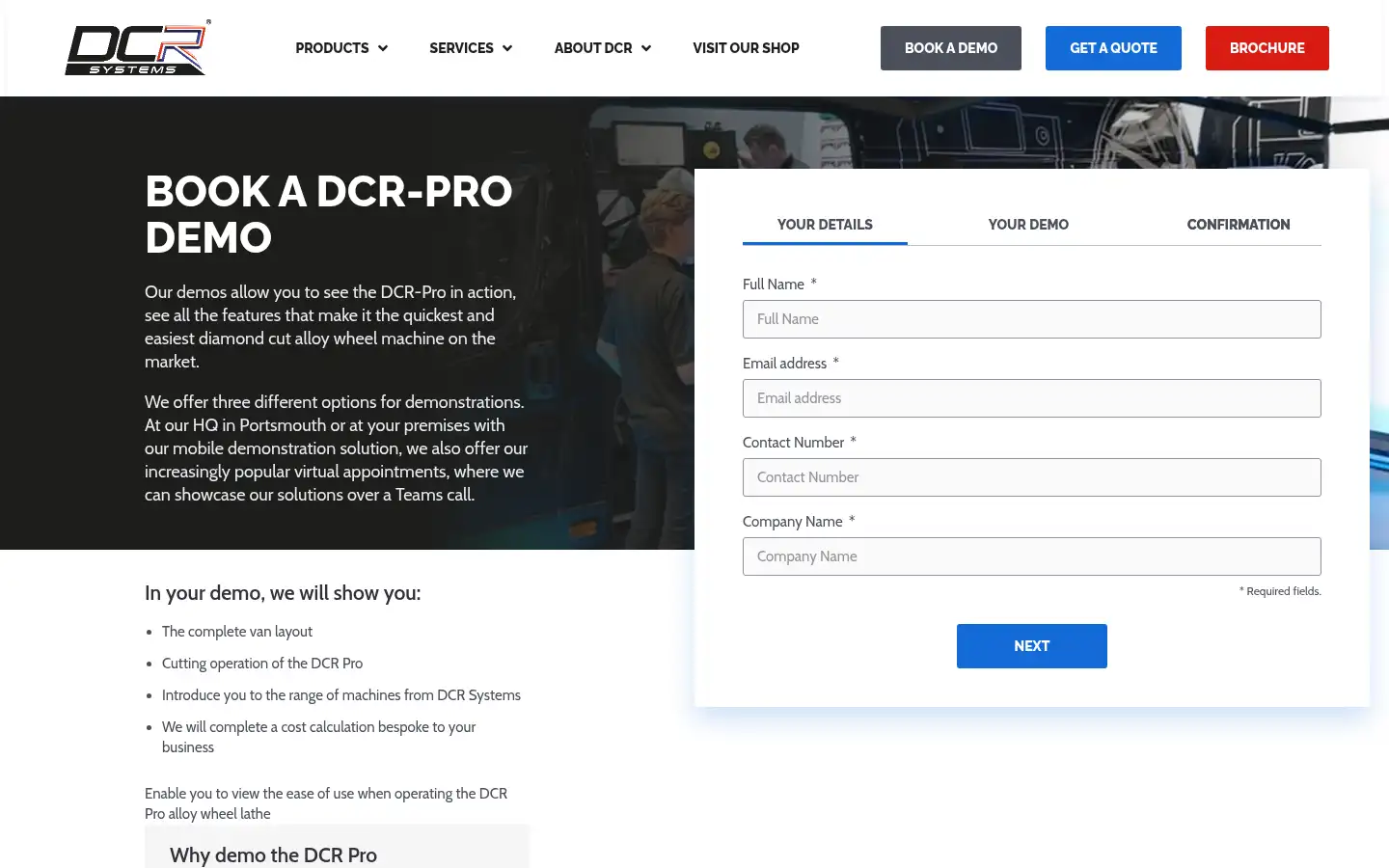 Screenshot of dcrsystems.co.uk