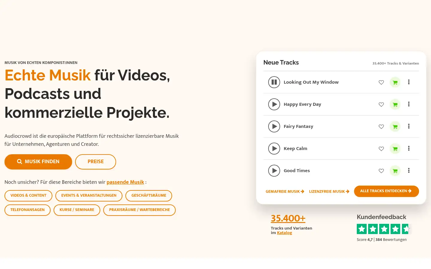 Screenshot of de.audiocrowd.net