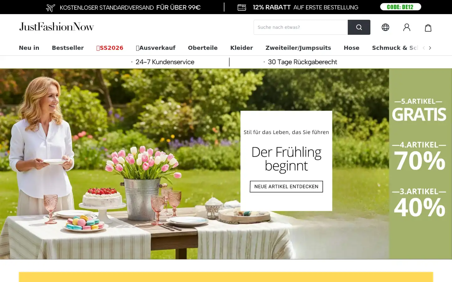 Screenshot of de.justfashionnow.com