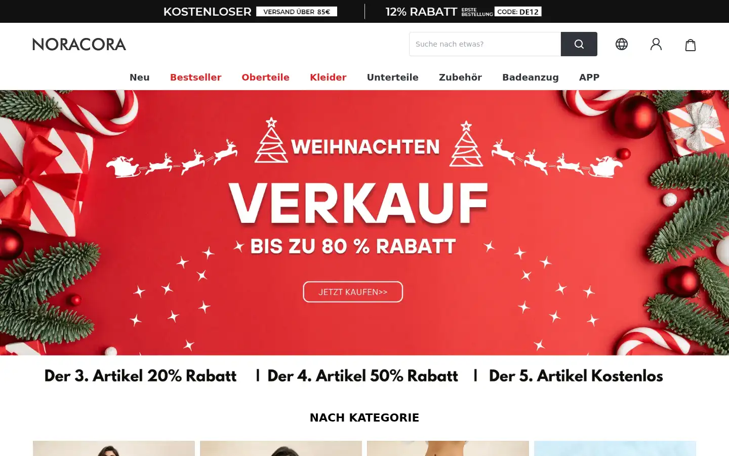 Screenshot of de.noracora.com